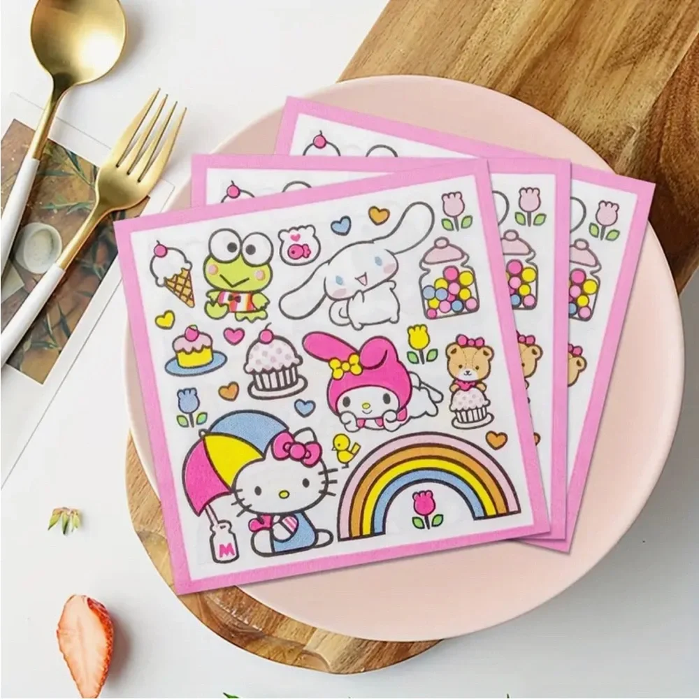 Sanrio Hello Kitty Pink and White Paper Luncheon Napkins, 20ct